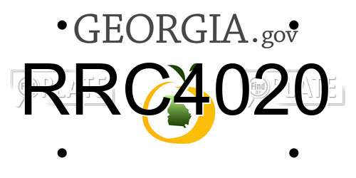 RRC4020 Georgia License Plate