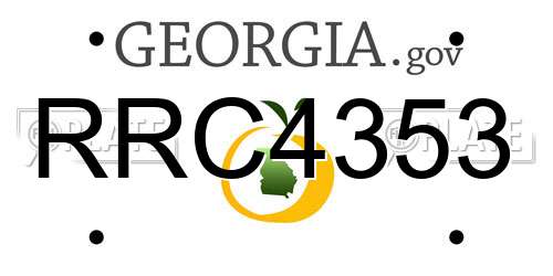 RRC4353 Georgia License Plate
