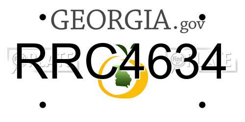 RRC4634 Georgia License Plate