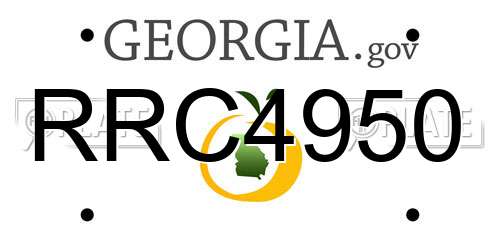 RRC4950 Georgia License Plate