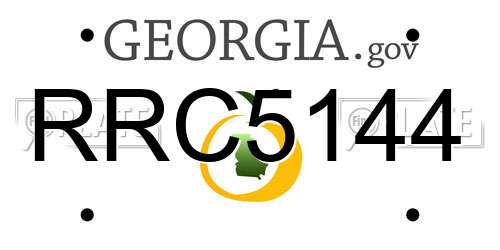 RRC5144 Georgia License Plate