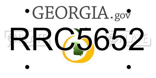 RRC5652 Georgia License Plate