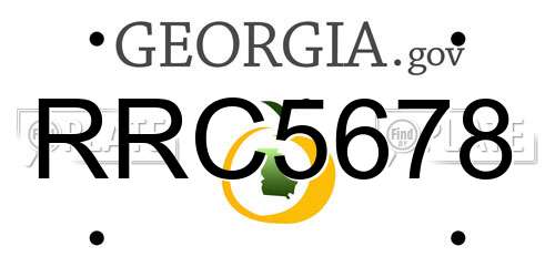 RRC5678 Georgia License Plate