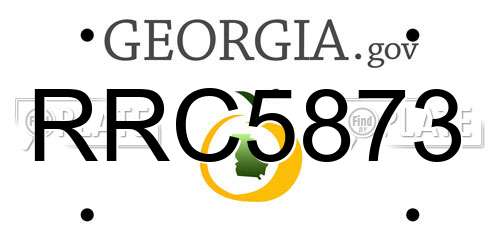RRC5873 Georgia License Plate