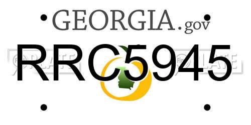 RRC5945 Georgia License Plate