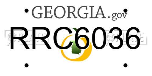 RRC6036 Georgia License Plate