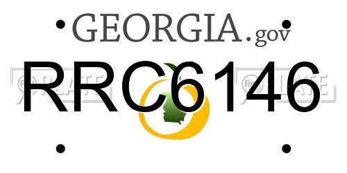 RRC6146 Georgia License Plate