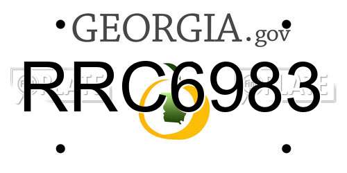 RRC6983 Georgia License Plate