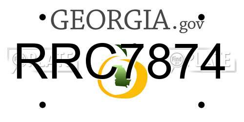 RRC7874 Georgia License Plate