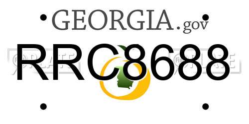 RRC8688 Georgia License Plate