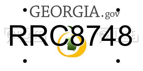 RRC8748 Georgia License Plate