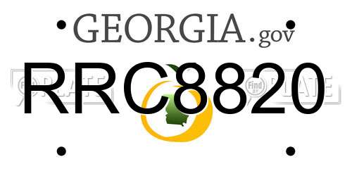 RRC8820 Georgia License Plate