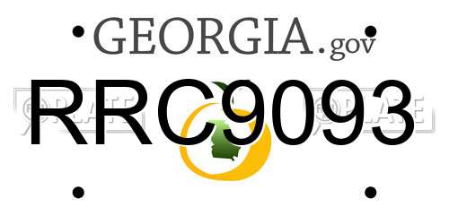 RRC9093 Georgia License Plate