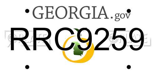 RRC9259 Georgia License Plate