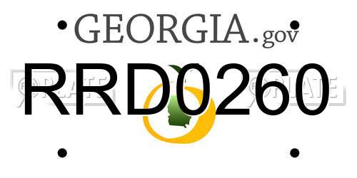 RRD0260 Georgia License Plate