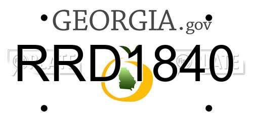 RRD1840 Georgia License Plate