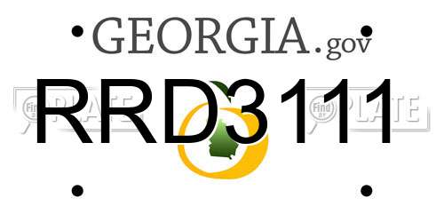 RRD3111 Georgia License Plate