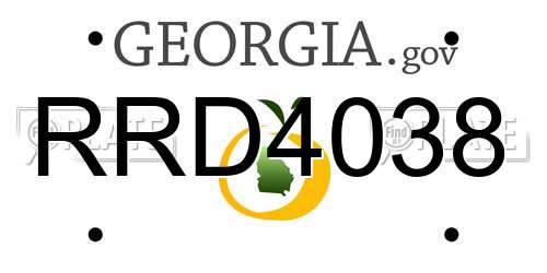 RRD4038 Georgia License Plate