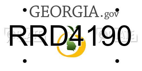 RRD4190 Georgia License Plate