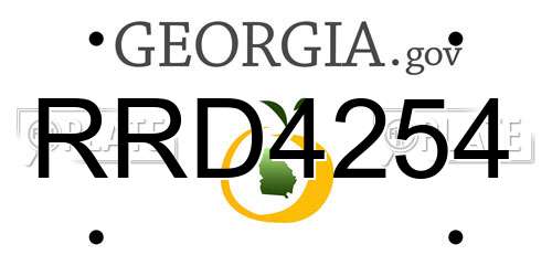 RRD4254 Georgia License Plate