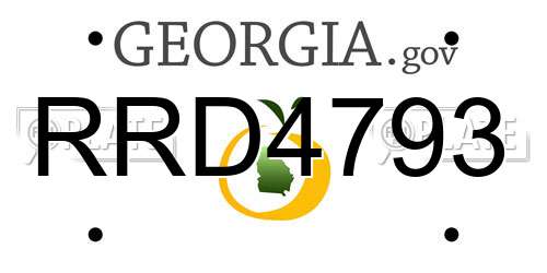 RRD4793 Georgia License Plate