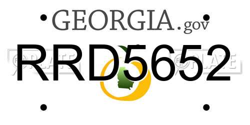 RRD5652 Georgia License Plate