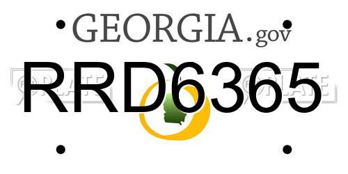 RRD6365 Georgia License Plate