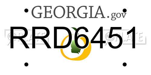 RRD6451 Georgia License Plate