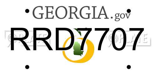 RRD7707 Georgia License Plate