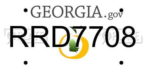 RRD7708 Georgia License Plate