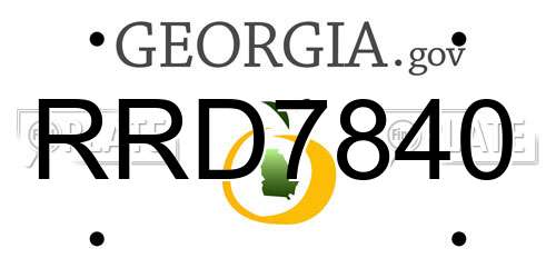 RRD7840 Georgia License Plate