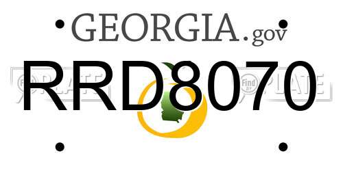 RRD8070 Georgia License Plate