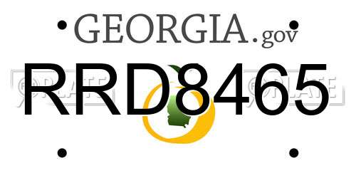 RRD8465 Georgia License Plate