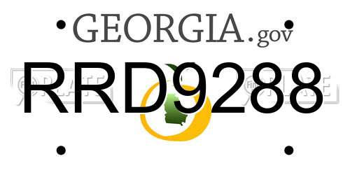 RRD9288 Georgia License Plate