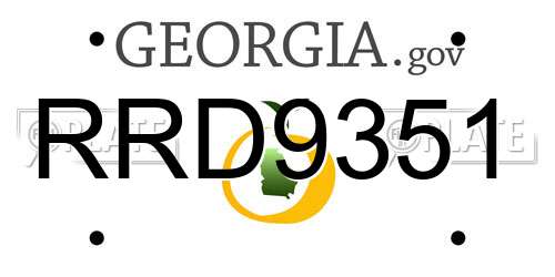 RRD9351 Georgia License Plate