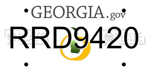 RRD9420 Georgia License Plate