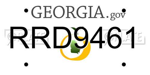 RRD9461 Georgia License Plate