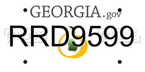 RRD9599 Georgia License Plate