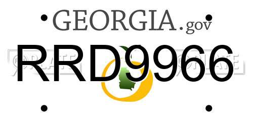 RRD9966 Georgia License Plate