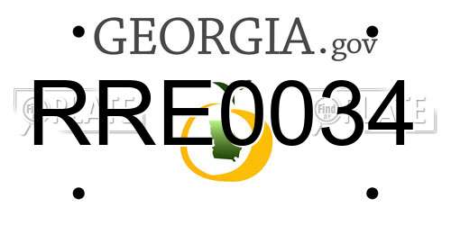 RRE0034 Georgia License Plate