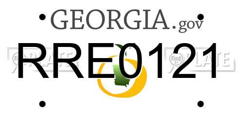 RRE0121 Georgia License Plate