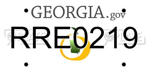 RRE0219 Georgia License Plate