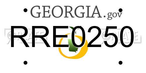 RRE0250 Georgia License Plate