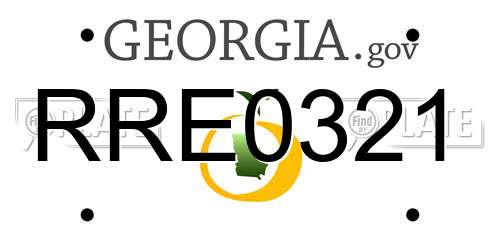 RRE0321 Georgia License Plate