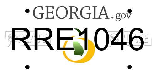 RRE1046 Georgia License Plate
