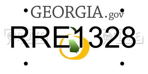RRE1328 Georgia License Plate