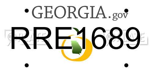 RRE1689 Georgia License Plate