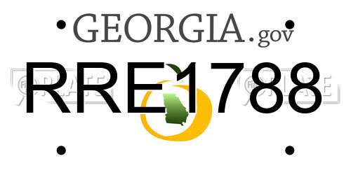 RRE1788 Georgia License Plate