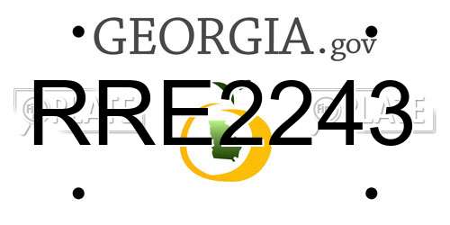 RRE2243 Georgia License Plate