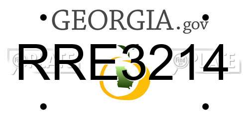 RRE3214 Georgia License Plate